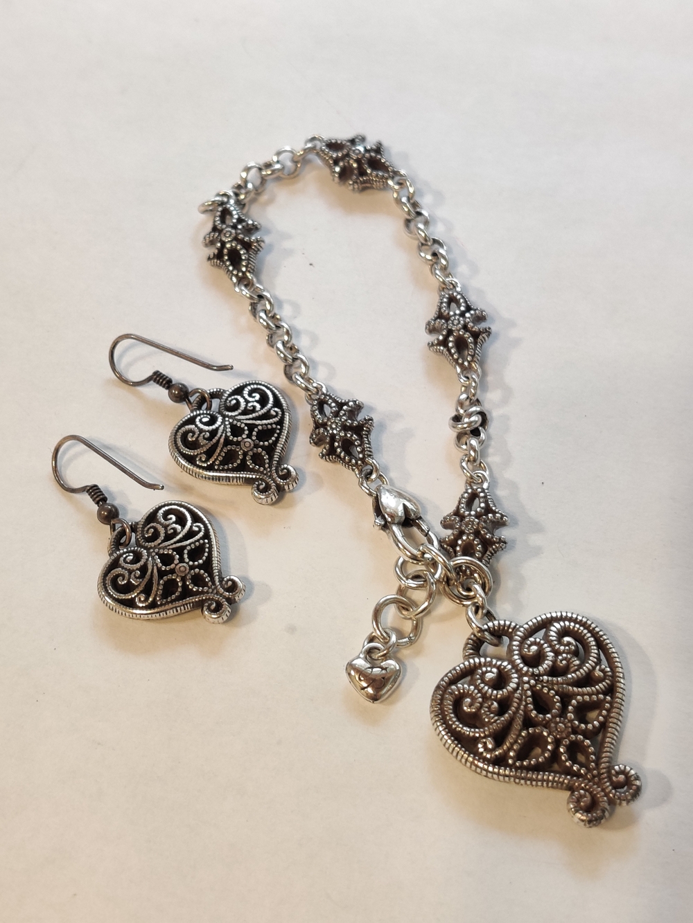 Brighton Filigree Heart Jewelry Set in Silver